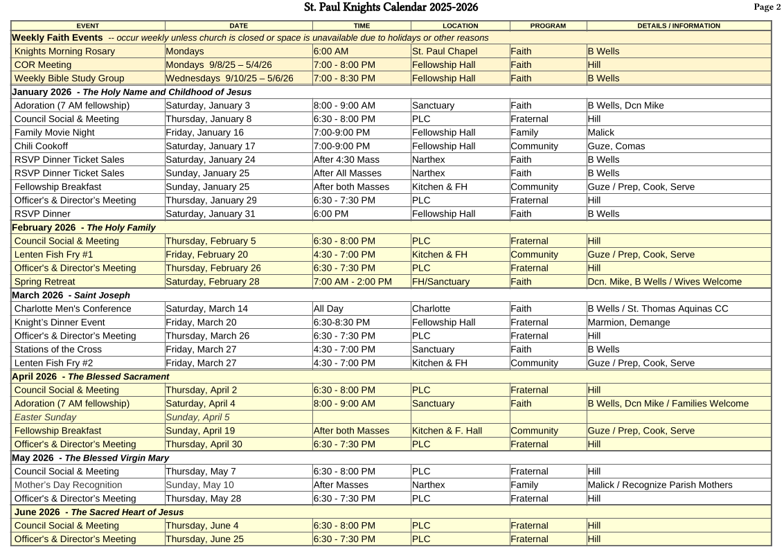 2026 Jan-Jun Events